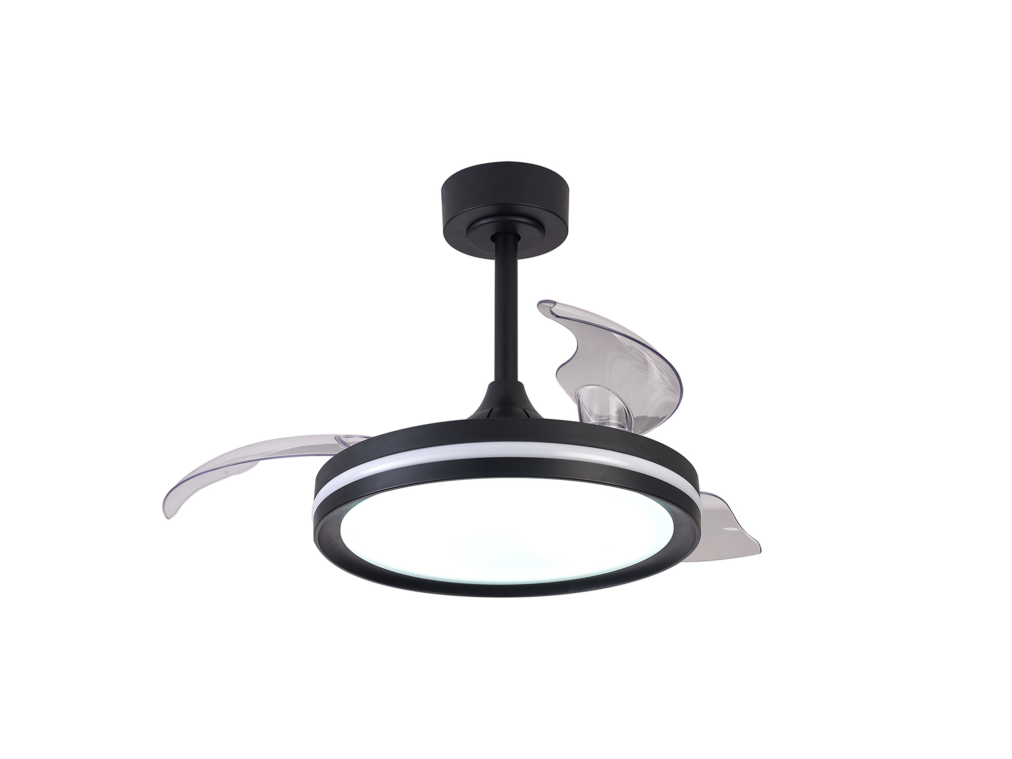 M8730  North 40W LED Dimmable White/RGB Ceiling Light With Built-In 28W DC Reversible Fan; Remote Control 3000-6500K; Black